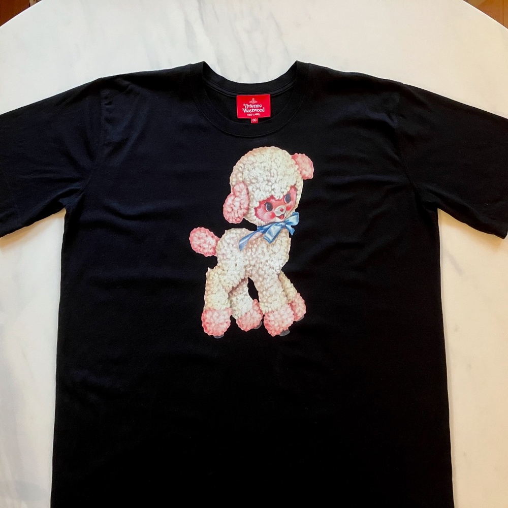 Vivienne Westwood Black T-Shirt Dress w/ Lamb L XL - Picture 2 of 7